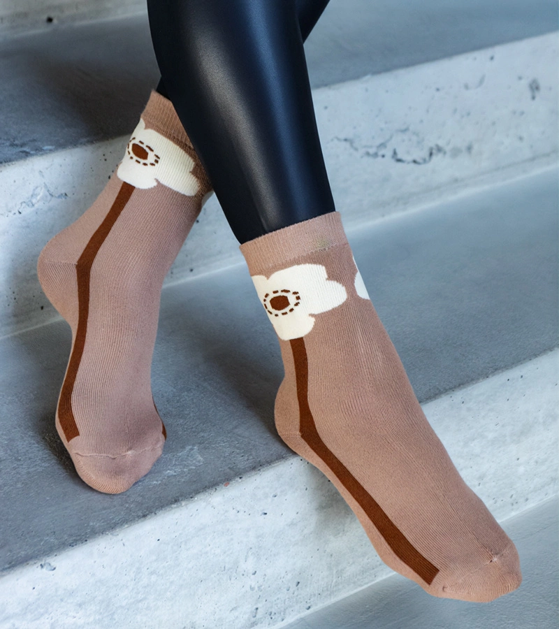 Hnědé teplé ponožky Sella