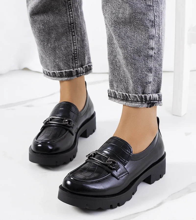 Černé mokasíny Cornet