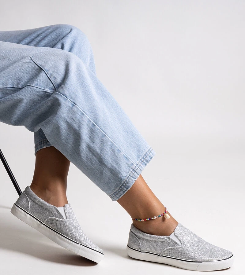 Stříbrné třpytivé tenisky Lublubah