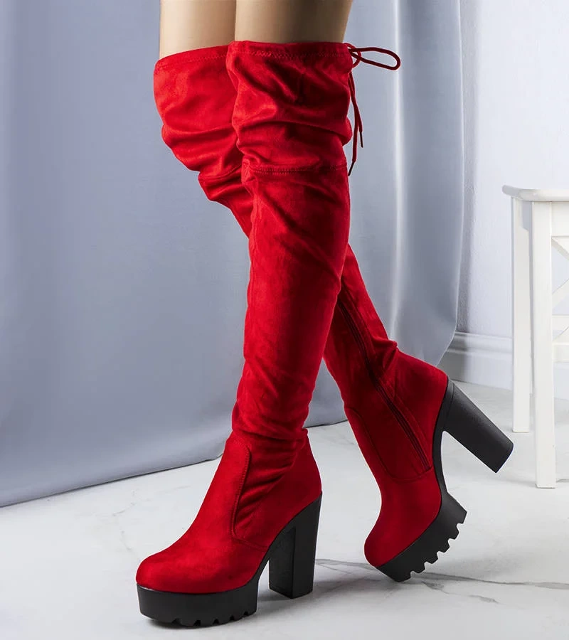 Červené semišové boty Westley