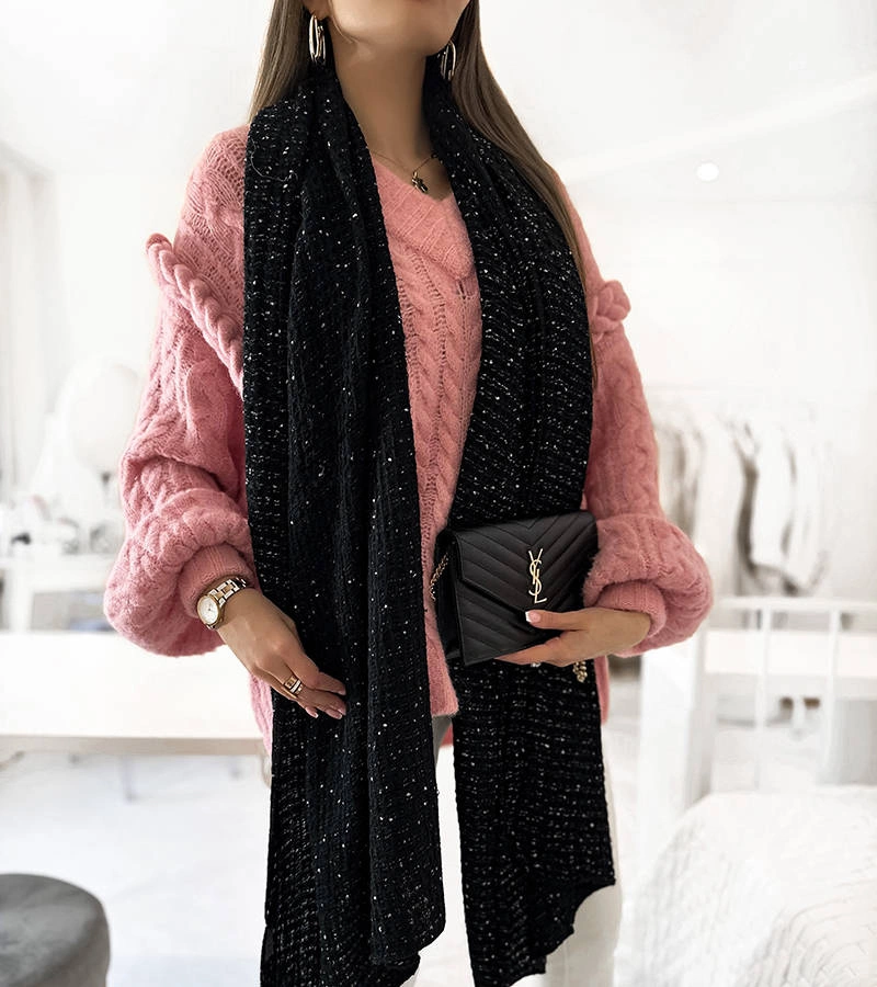 Černý tečkovaný šátek Khalil