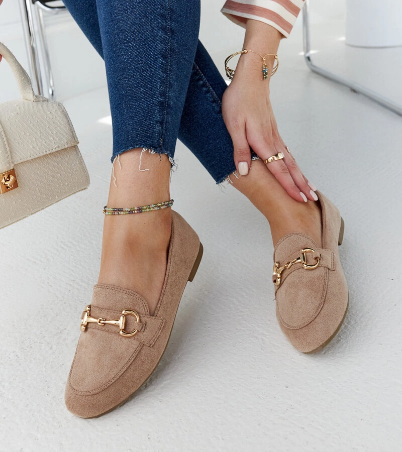 Hnědé mokasíny s přezkou Erminia