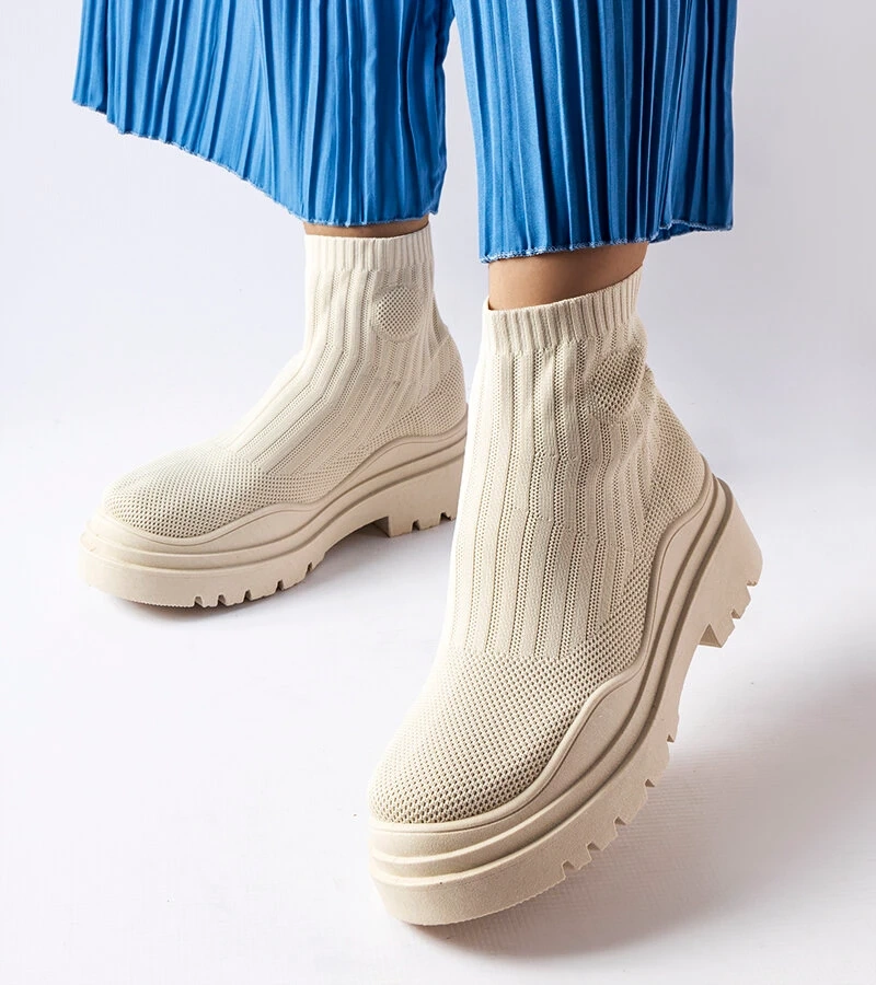 Bežové vysoké tenisky Marks