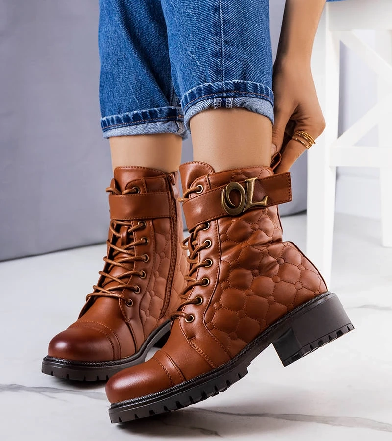 Hnědý zateplený boty prošívaný Arseny