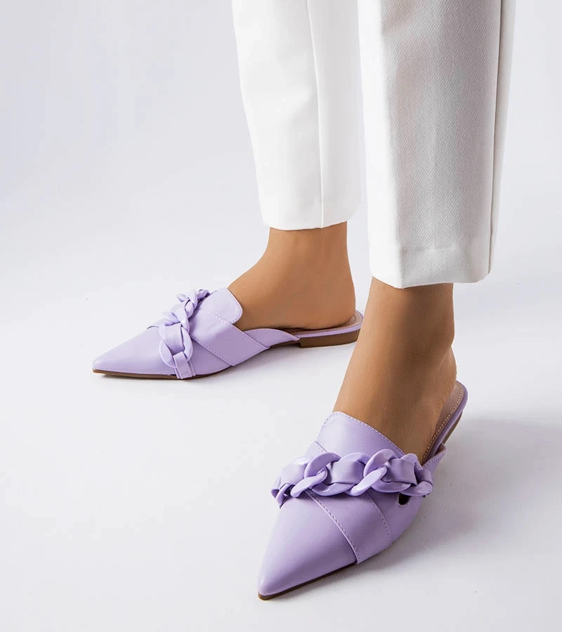 Fialové žabky s řetízkem Patenaude