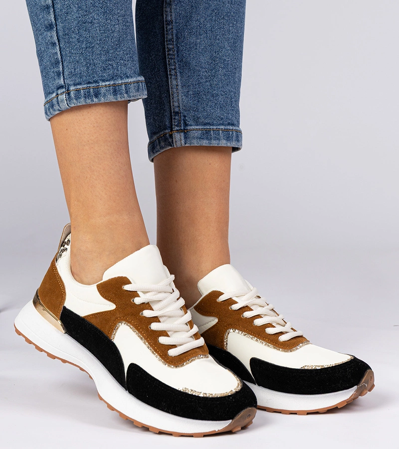 Černo-bílé dámské tenisky s třpytkami Elizar