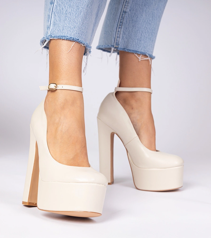 Béžové lodičky na vysokém podpatku Felida