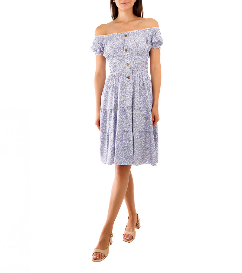 Fialové květinové midi šaty Sauro