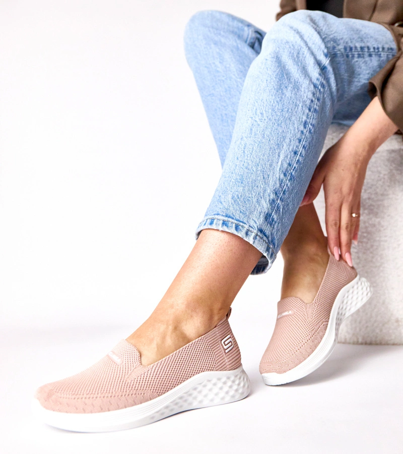 Růžové nazouvací plátěné tenisky Zoe