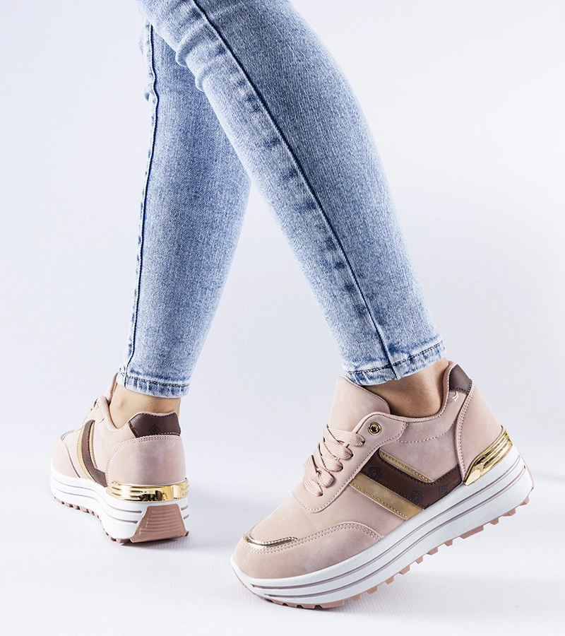 Růžové tenisky na platformě Provinciale