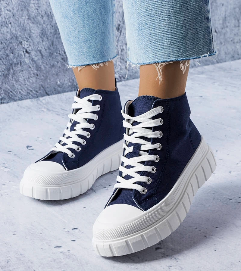 Tmavě modré kotníkové tenisky Couet