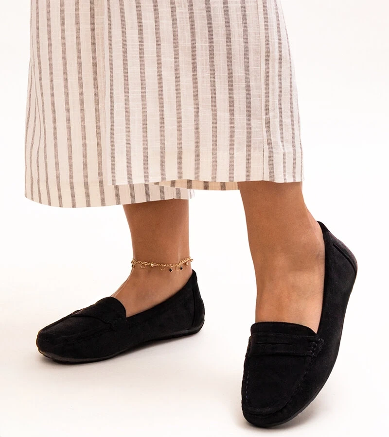 Klasické černé mokasíny Mortona