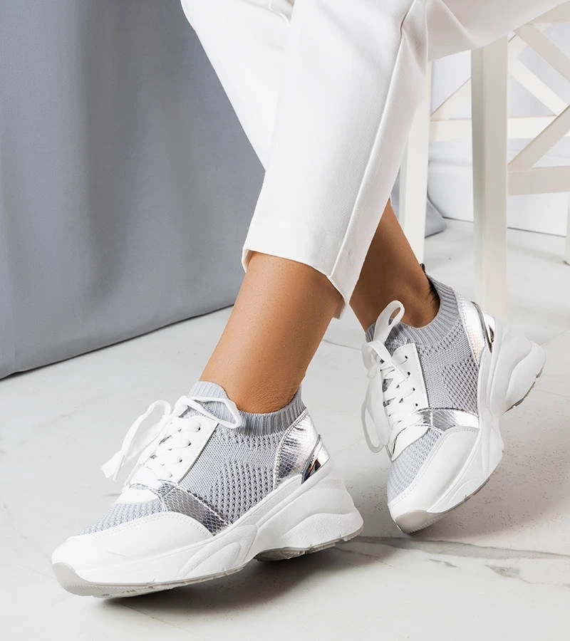 Šedé tenisky na platformách Ann