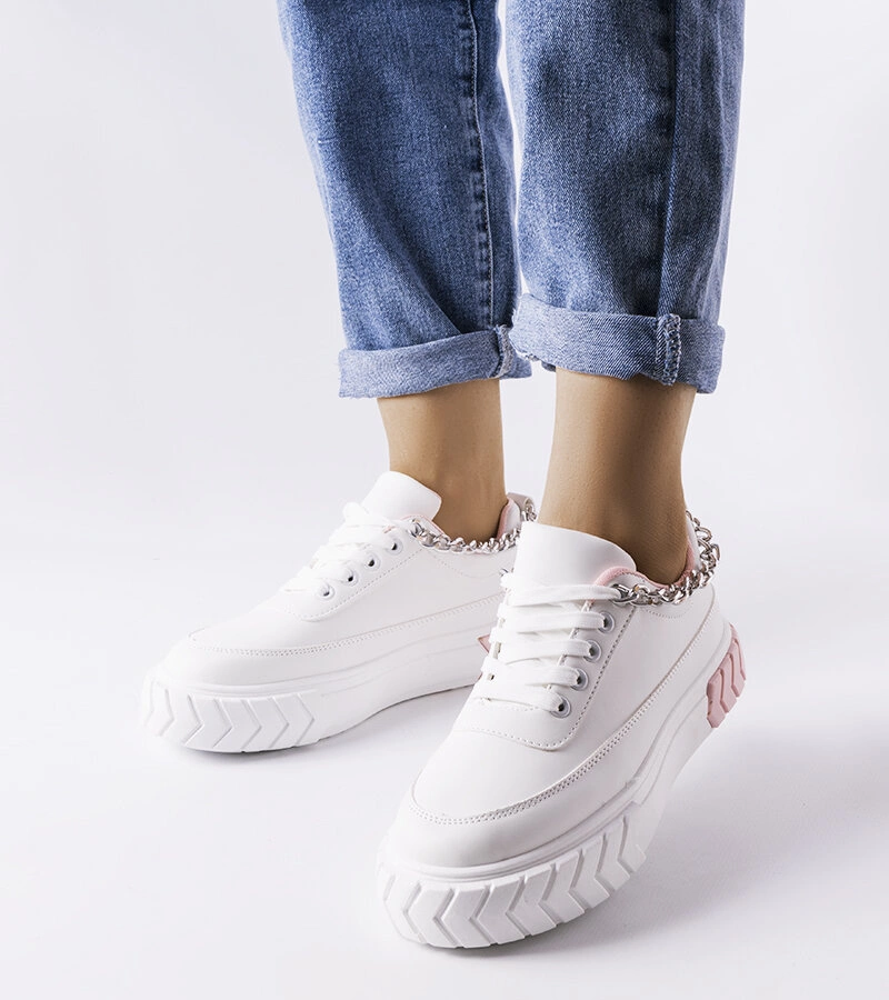 Růžové tenisky s řetízkem Thilda