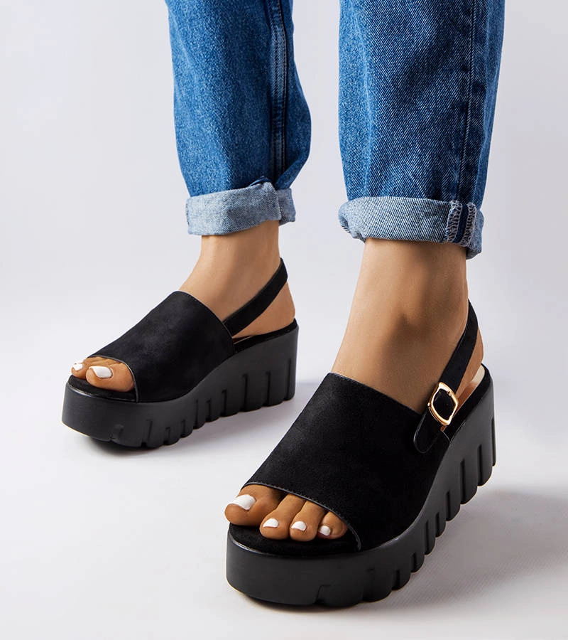 Černé dámské sandály Berfin na platformě