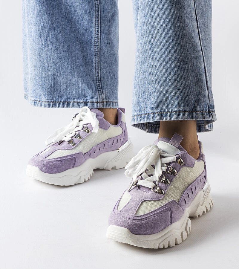 Bílé a fialové tenisky Mindy