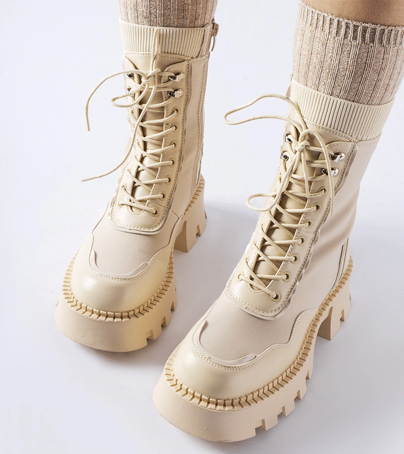 Bezové zdobené vázáním Amola JJ22 BEIGE