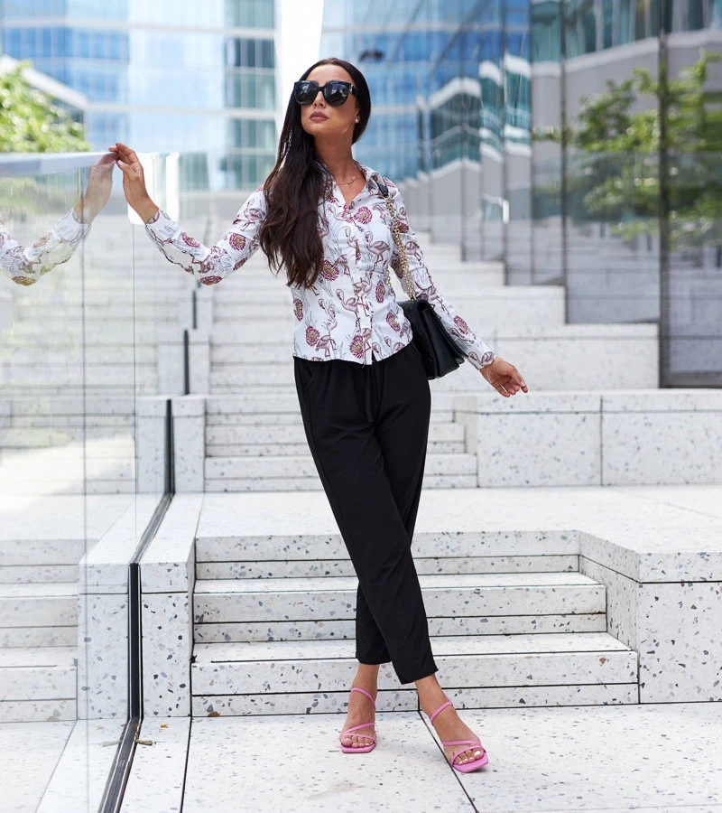 Bílá vzorovaná košile Sabbatini