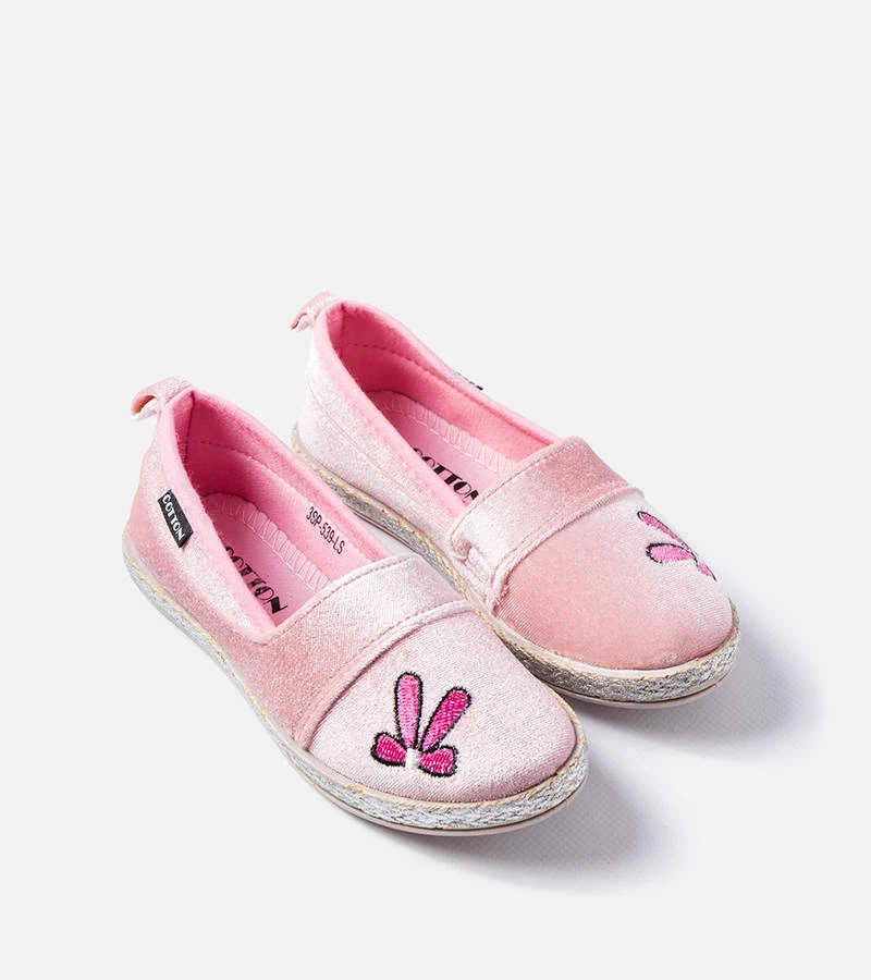 Růžové velurové baleríny Patria