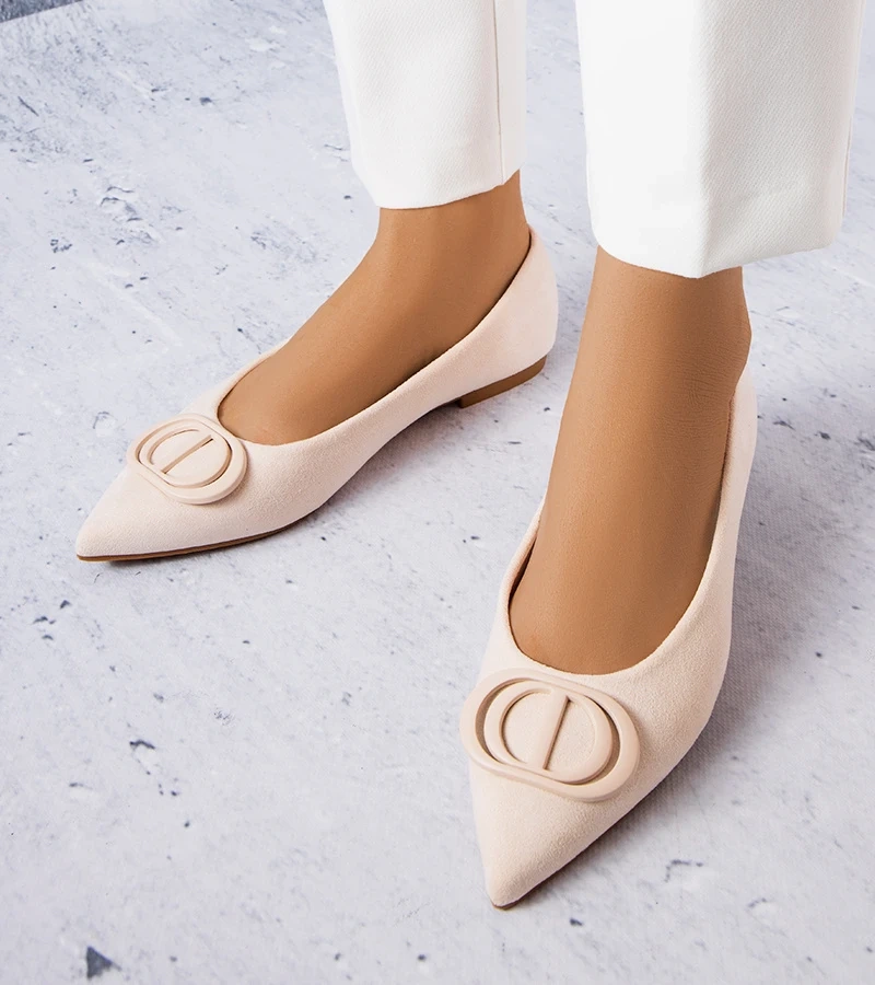 Béžové baleríny z eko semiše od společnosti Grignon