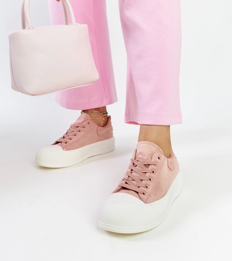 Růžové tenisky na platformě Agathe