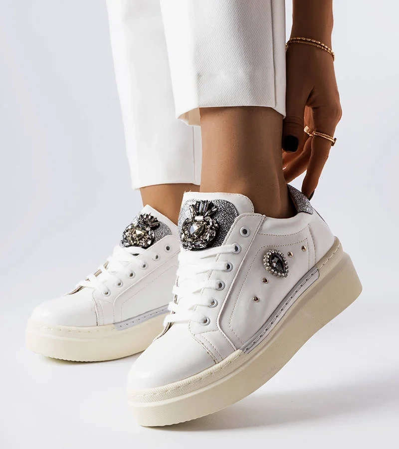 Bílé tenisky Cuillerier na nízkém podpatku