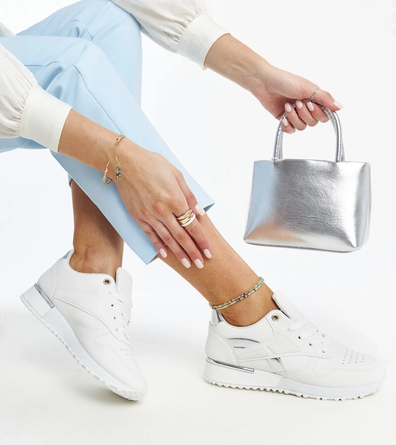 Bílé tenisky s hadí kůží Tasnim