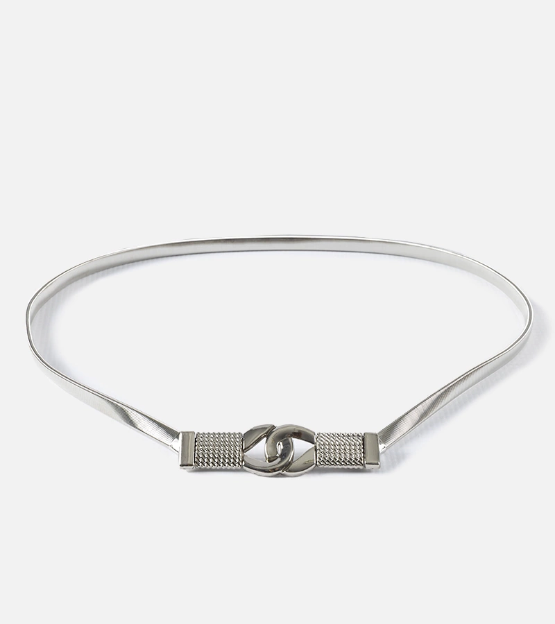 Stříbrný elastický tenký pásek Leonide