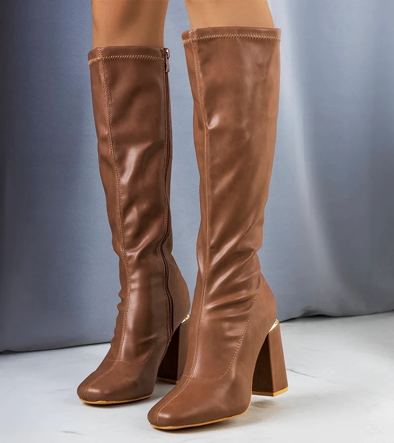 Hnědé boty na jehlovém podpatku Sarabi