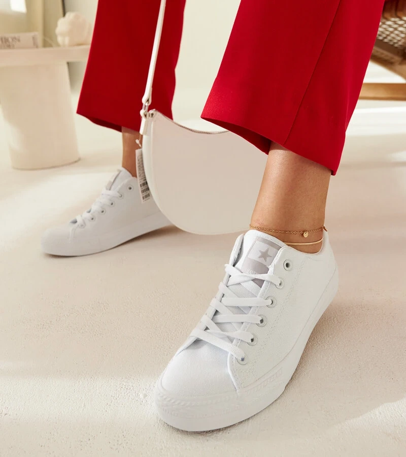 Bílé látkové tenisky Rocky