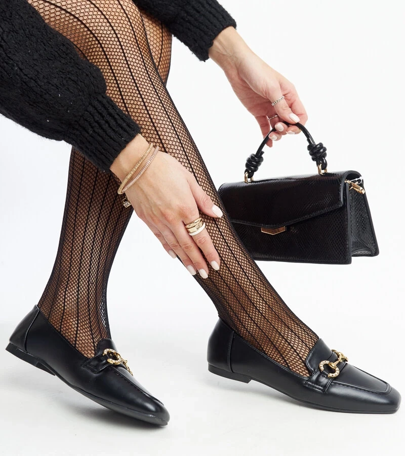 Černé mokasíny s přezkou Areebah