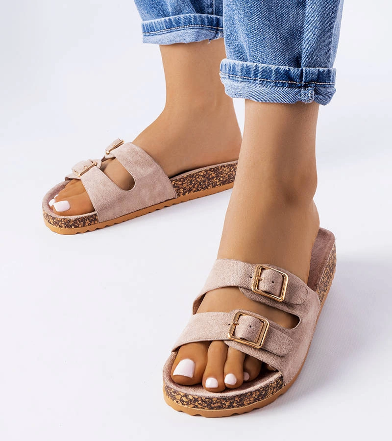 Hnědé žabky s korkovou podrážkou značky Cincinn