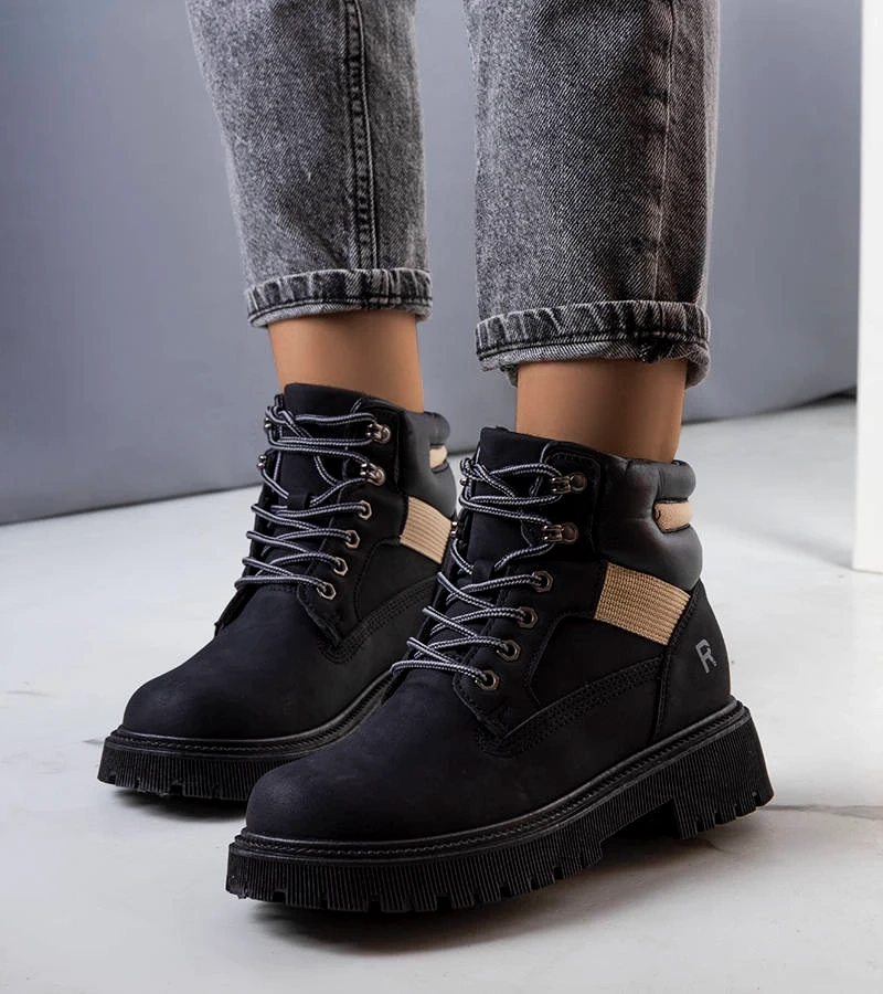 Černé zateplené traperské boty Nadel