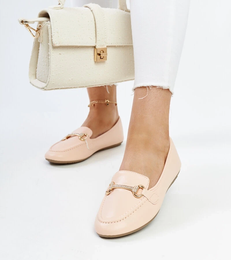 Bežové mokasíny s dekorativní sponou Paddy