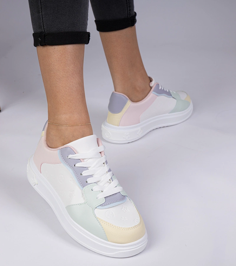 Bílo-modré sportovní tenisky z ekokůže Lavilia