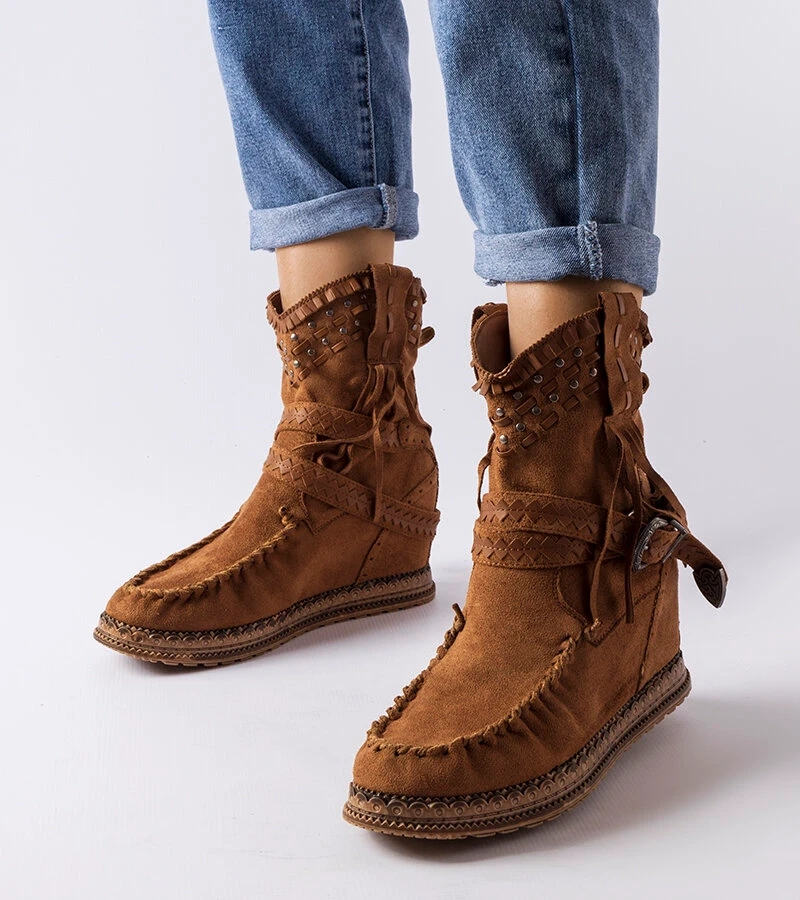 Hnědé boty na platformě Beausoleil