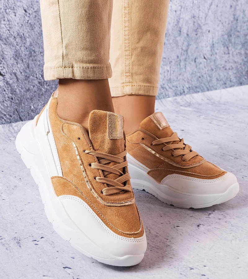 Béžové tenisky Dupuis z eko semiše