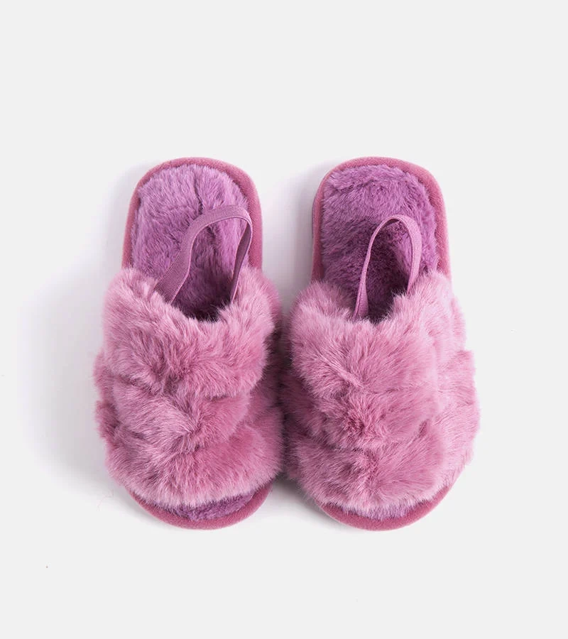 Fialové pantofle Mia s gumovou podrážkou