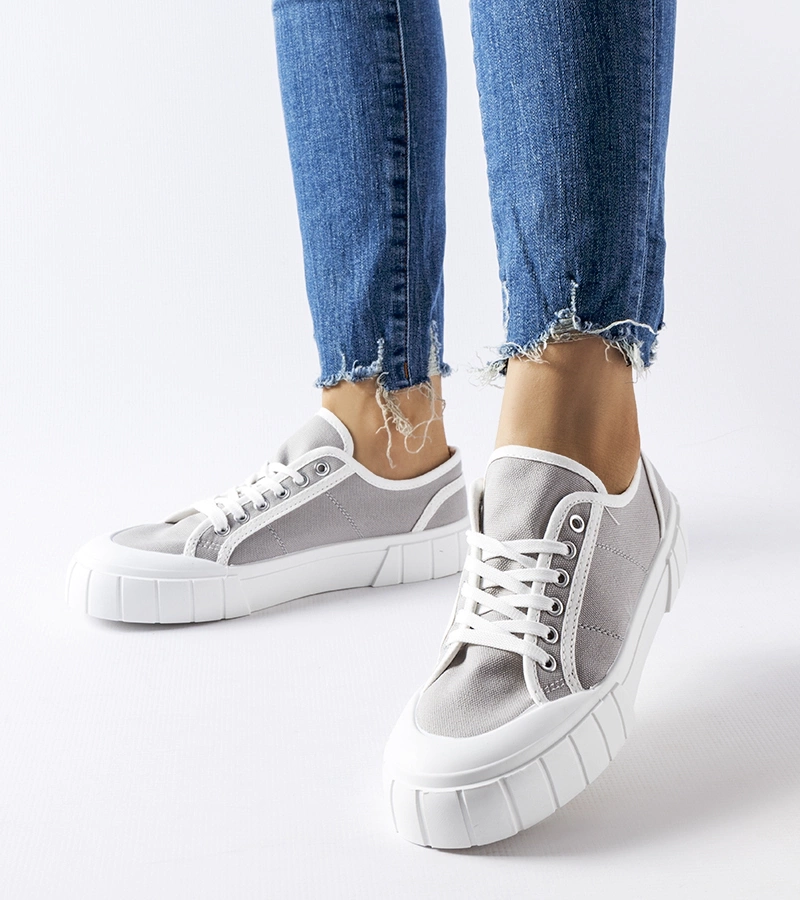 Šedé tenisky na tlusté platformě Egidio