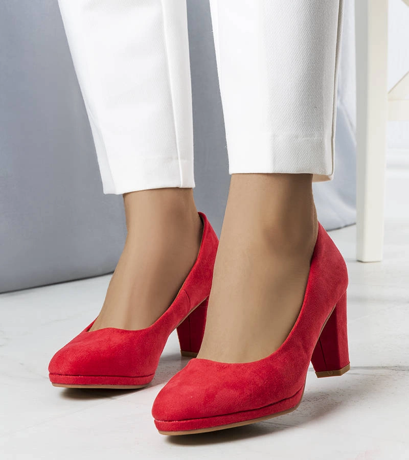 Červené lodičky Lauris na podpatku