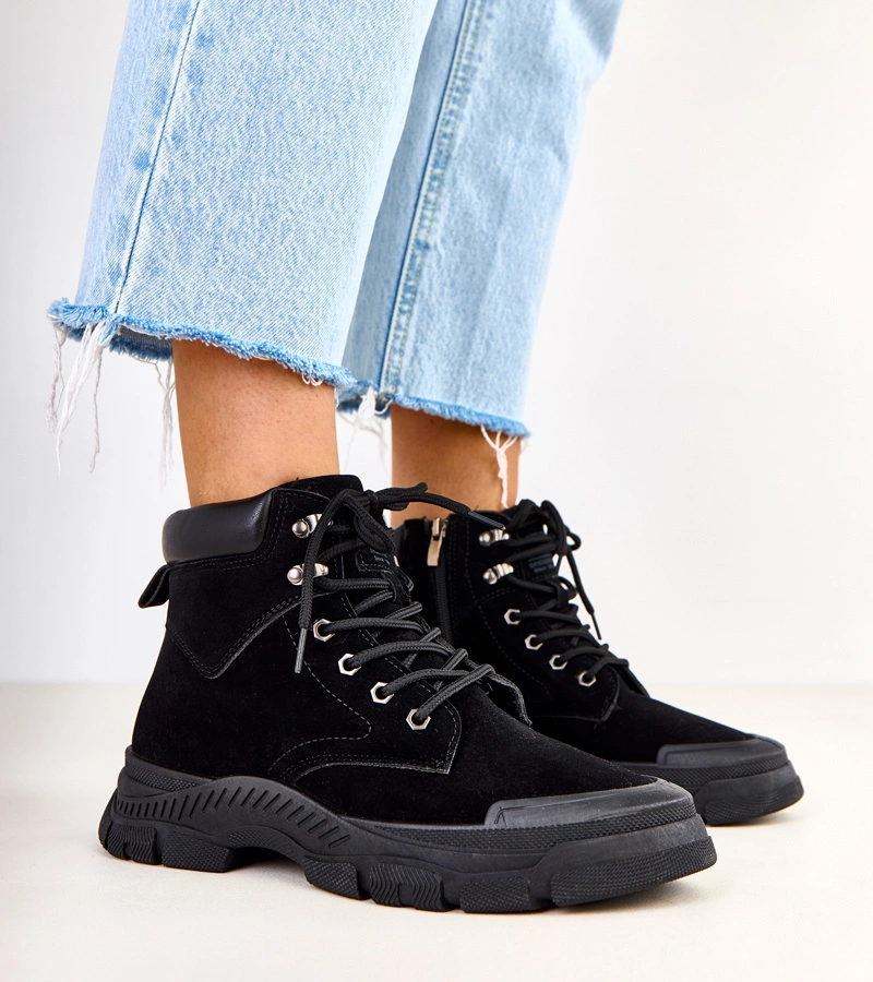 Dámské černé trapery z ekosemiše Eliada