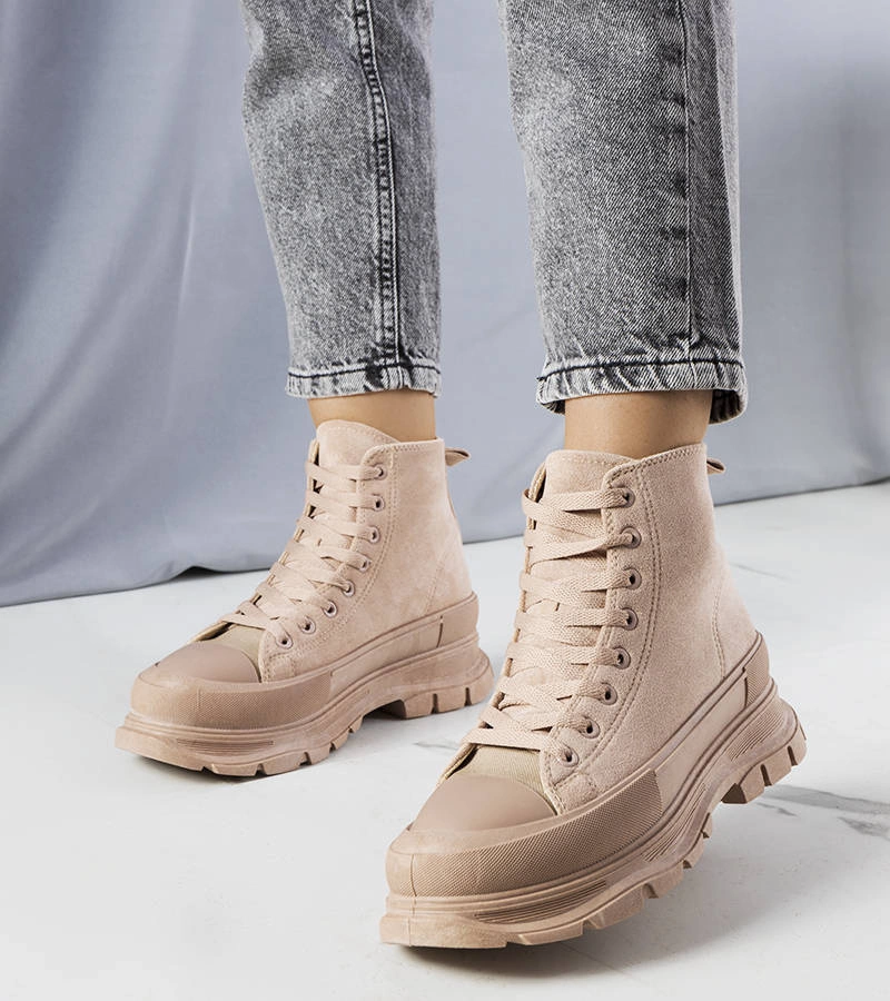 Tmavě béžové tenisky na platformě Gertrude