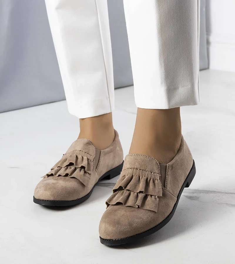 Béžové polobotky s volánem Kailani