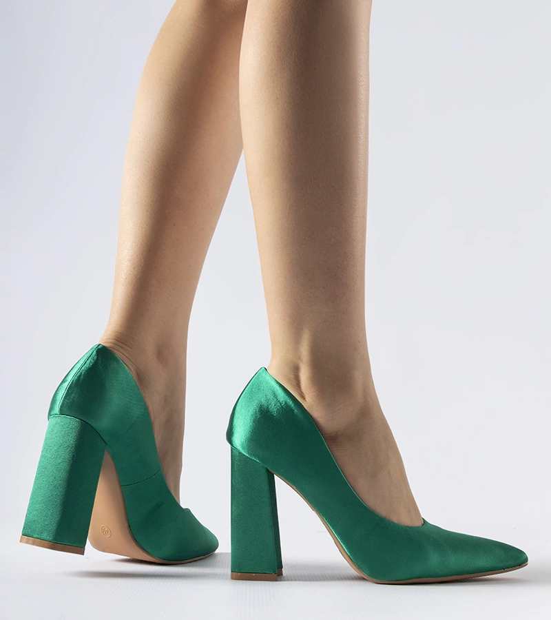 Zelené střevíčky na podpatku Belle 9820 GREEN