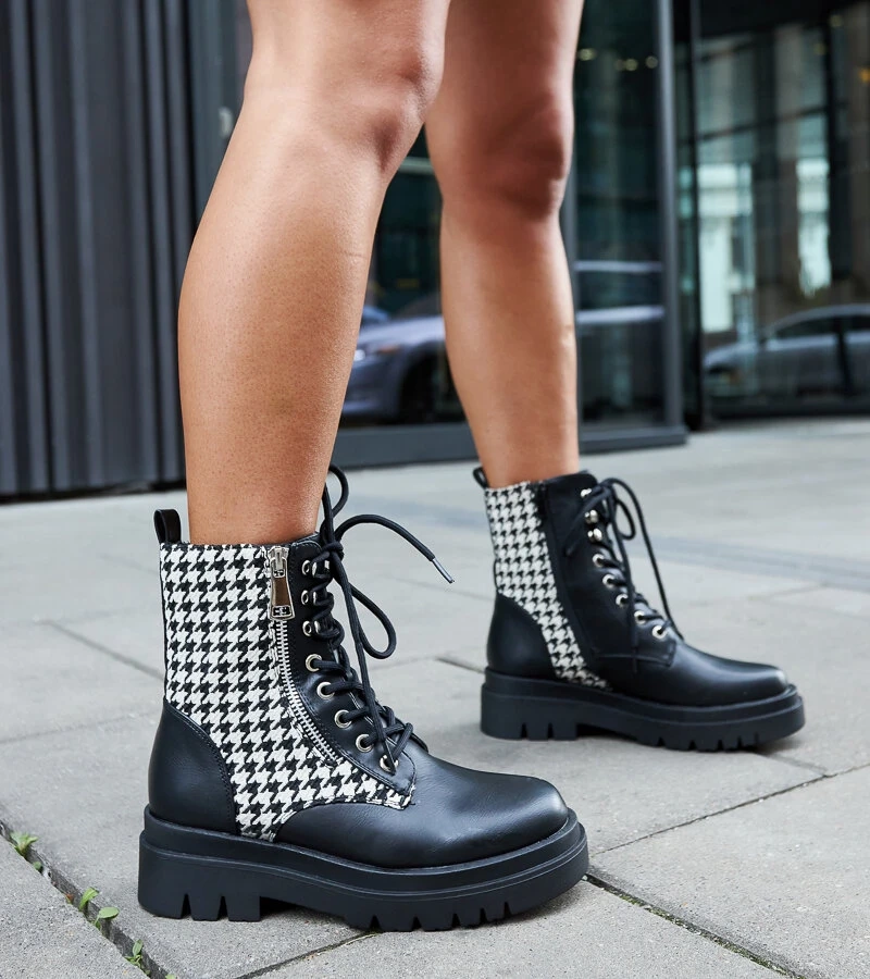 Černé podšívky s pepitovým vzorem Alfeo