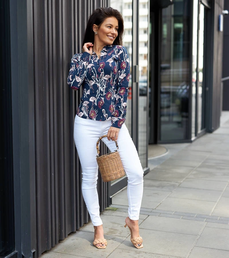 Námořnicky modrá vzorovaná košile Sabbatini