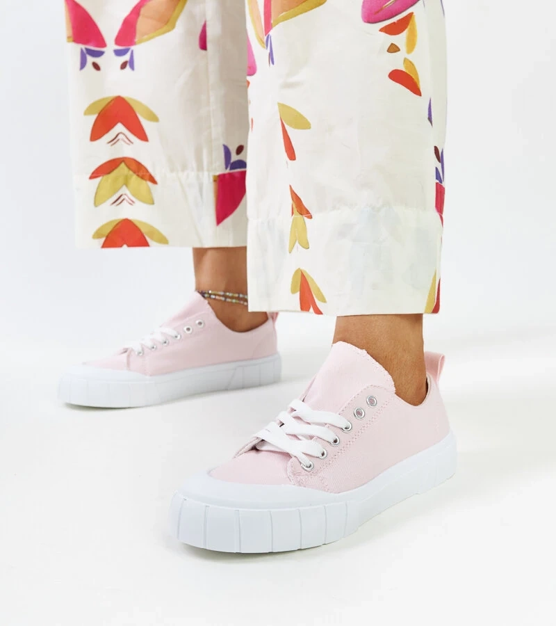 Růžové látkové tenisky Eduarda