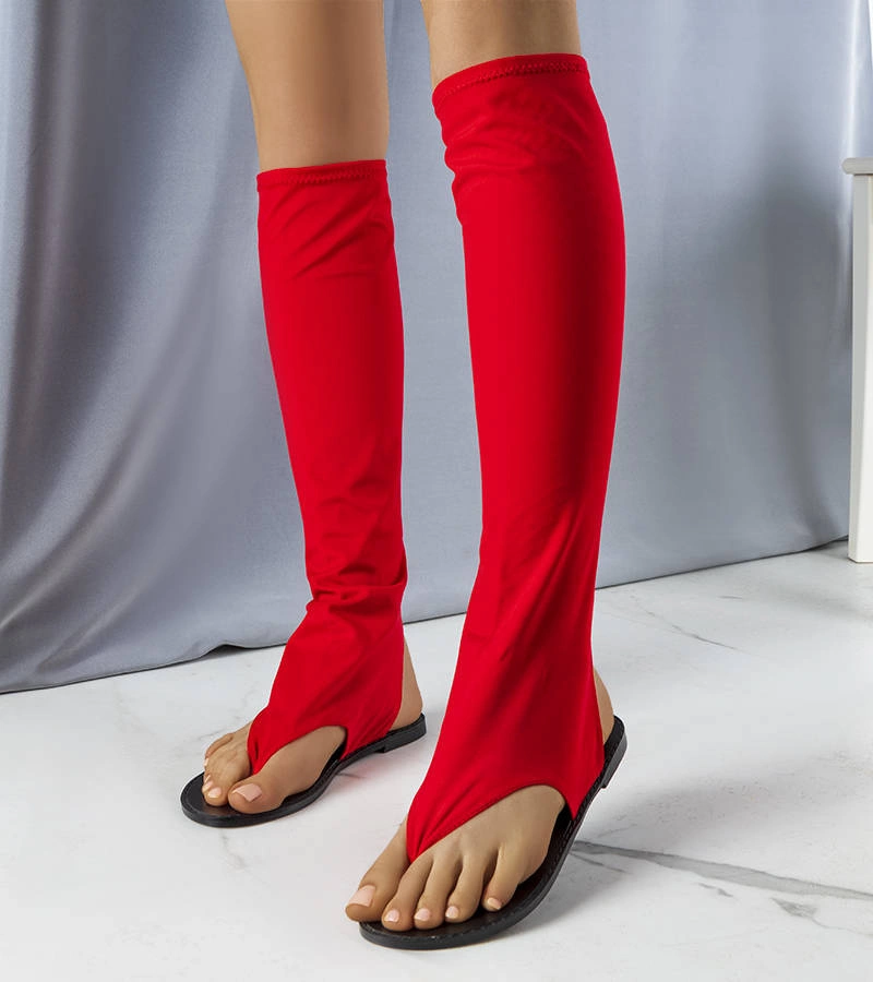 Červené žabky s dlouhýma nohama Irma