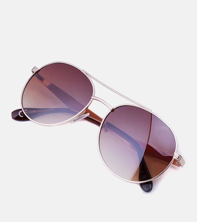 Hnědé pilotní brýle Couron