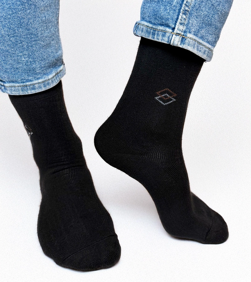 Černo-bílé teplé ponožky Sella